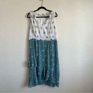 New York & Company Green Sleeveless V-Neck Sundress